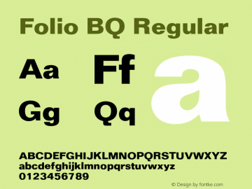 Folio BQ Regular 001.000 Font Sample