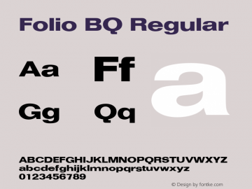 Folio BQ Regular 001.000 Font Sample