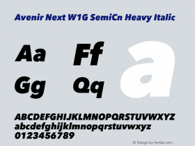 Avenir Next W1G SemiCn Heavy It Version 1.00图片样张