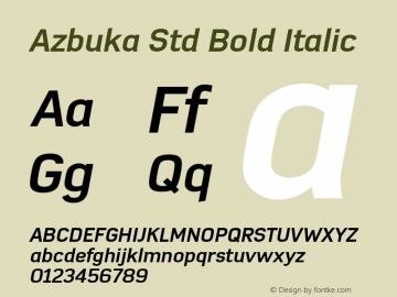 Azbuka Std Bold Italic Version 1.000图片样张