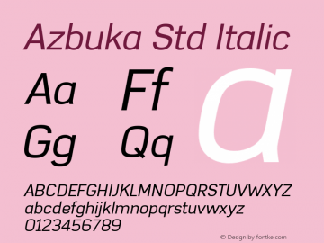 Azbuka Std Italic Version 1.000图片样张