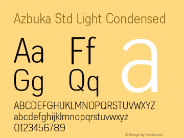 AzbukaStd-LightCondensed Version 1.000图片样张