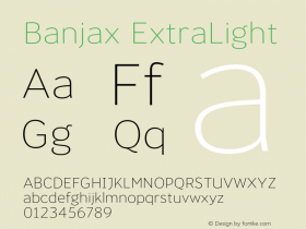 Banjax ExtraLight Version 1.000;PS 001.000;hotconv 1.0.88;makeotf.lib2.5.64775图片样张