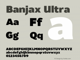 Banjax Ultra Version 1.000;PS 001.000;hotconv 1.0.88;makeotf.lib2.5.64775图片样张