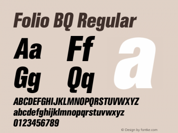 Folio BQ Regular 001.000 Font Sample