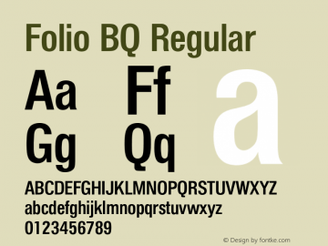 Folio BQ Regular 001.000 Font Sample