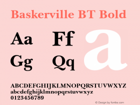 Baskerville BT Bold Version 1.01 emb4-OT图片样张