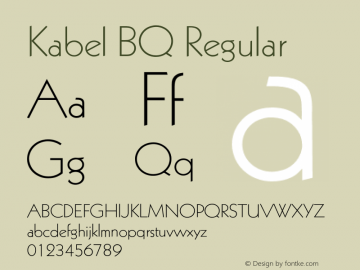 Kabel BQ Regular 001.000 Font Sample