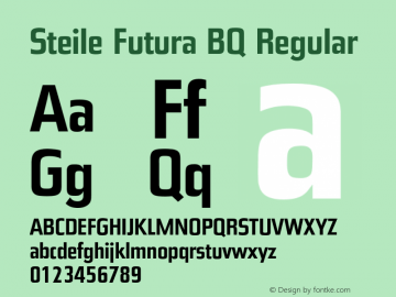 Steile Futura BQ Regular 001.000 Font Sample