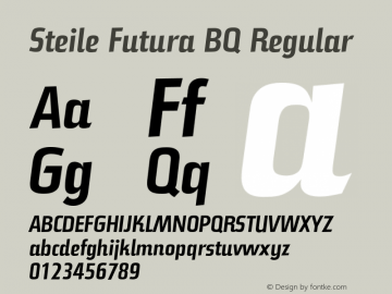 Steile Futura BQ Regular 001.000 Font Sample