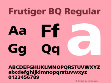 Frutiger BQ Regular 001.000 Font Sample