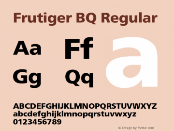 Frutiger BQ Regular 001.000 Font Sample