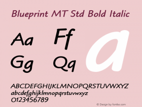 Blueprint MT Std Bold Italic Version 1.00 Build 1000图片样张