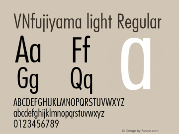 VNfujiyama light Regular 1.0 Mon Oct 04 10:40:01 1993 Font Sample