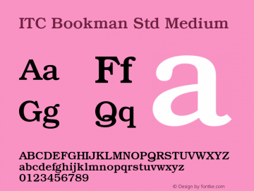 ITC Bookman Std Medium Version 1.00 Build 1000图片样张