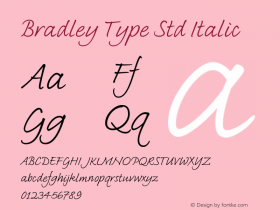 BradleyTypeStd-Italic Version 1.00图片样张