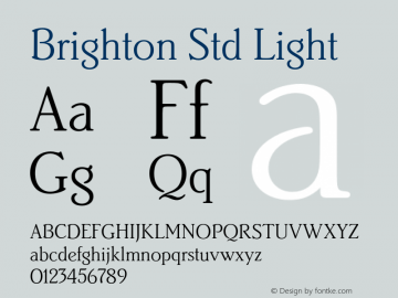 BrightonStd-Light Version 1.000;PS 1.0;hotconv 1.0.38图片样张