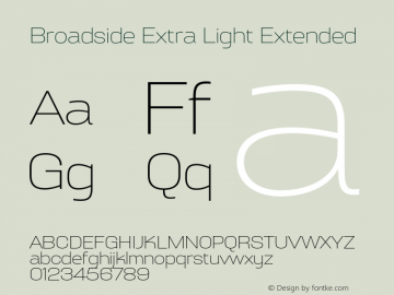 Broadside Extra Light Extended Version 7.000;PS 007.000;hotconv 1.0.88;makeotf.lib2.5.64775图片样张