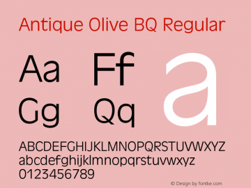 Antique Olive BQ Regular 001.000 Font Sample