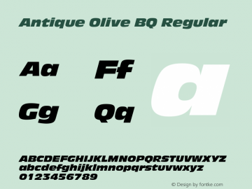 Antique Olive BQ Regular 001.000 Font Sample
