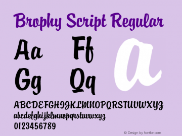 Brophy Script Version 1.00图片样张