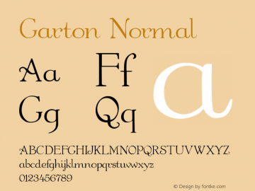 Garton Normal 1.0 Thu Sep 30 16:15:31 1993 Font Sample