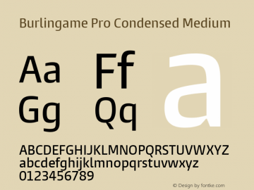 Burlingame Pro Condensed Medium Version 1.000图片样张