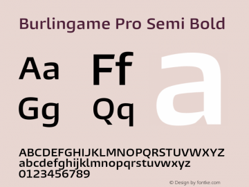 Burlingame Pro Semi Bold Version 1.000图片样张