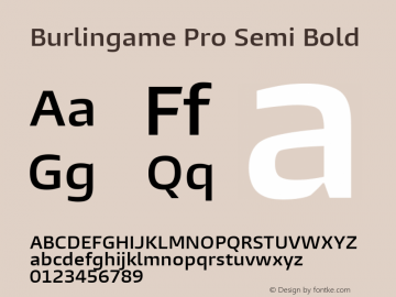 Burlingame Pro Semi Bold Version 1.000图片样张