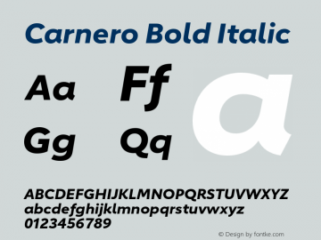 Carnero Bold Italic Version 1.10, build 11, s3图片样张