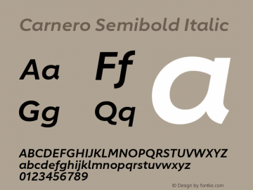 Carnero Semibold Italic Version 1.10, build 11, s3图片样张