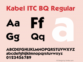 Kabel ITC BQ Regular 001.000 Font Sample