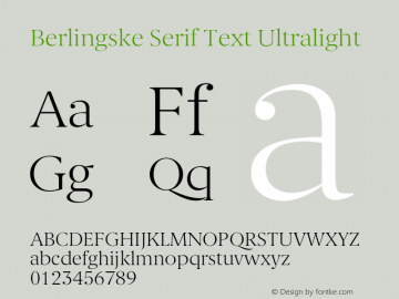 Berlingske Serif Text Ultralight Version 2.000图片样张