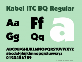 Kabel ITC BQ Regular 001.000 Font Sample