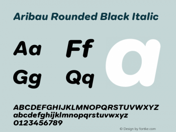 Aribau Rounded Black Italic Version 1.000图片样张