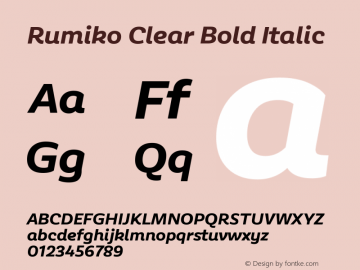 Rumiko Clear Bold Italic Version 2.000图片样张