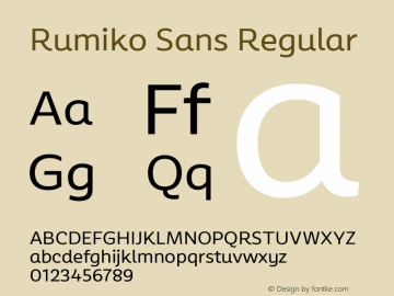 Rumiko Sans Regular Version 2.000图片样张