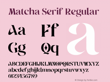 Matcha Serif Regular Version 001.001图片样张