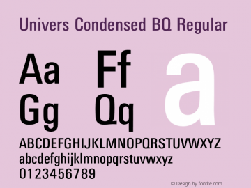 Univers Condensed BQ Regular 001.000图片样张