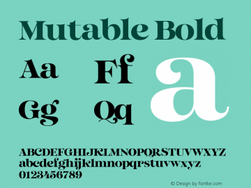 Mutable Bold Version 1.000;Glyphs 3.2 (3187)图片样张