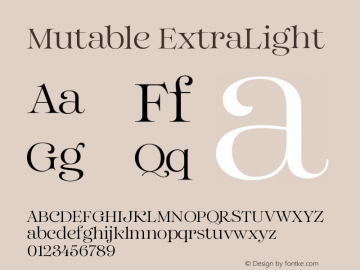 Mutable ExtraLight Version 1.000;Glyphs 3.2 (3187)图片样张