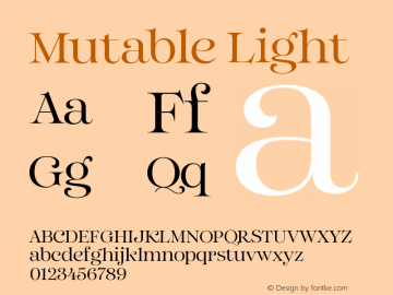 Mutable Light Version 1.000;Glyphs 3.2 (3187)图片样张