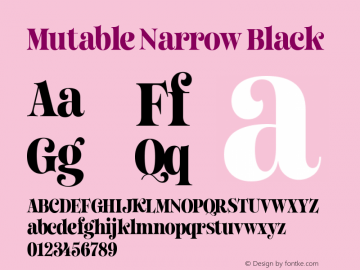 Mutable Narrow Black Version 1.000;Glyphs 3.2 (3187)图片样张