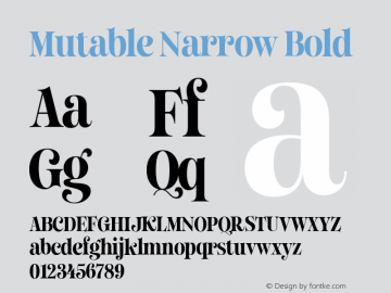 Mutable Narrow Bold Version 1.000;Glyphs 3.2 (3187)图片样张