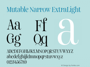 Mutable Narrow ExtraLight Version 1.000;Glyphs 3.2 (3187)图片样张