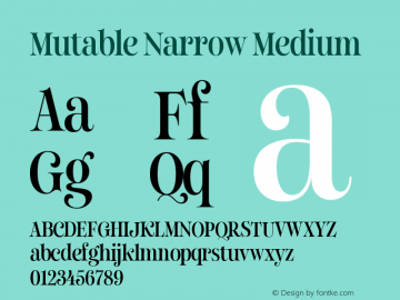 Mutable Narrow Medium Version 1.000;Glyphs 3.2 (3187)图片样张