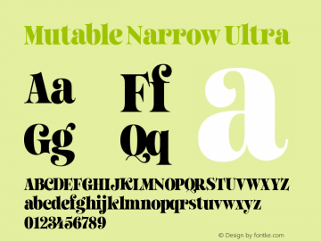 Mutable Narrow Ultra Version 1.000;Glyphs 3.2 (3187)图片样张