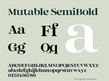 Mutable SemiBold Version 1.000;Glyphs 3.2 (3187)图片样张