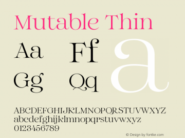 Mutable Thin Version 1.000;Glyphs 3.2 (3187)图片样张