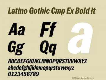 Latino Gothic Cmp Ex Bold It Version 1.000;FEAKit 1.0图片样张